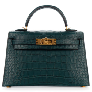 Hermès Mini Kelly Vert Cypres Matte Alligator Gold Hardware