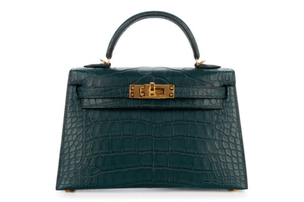 Hermès Mini Kelly Vert Cypres Matte Alligator Gold Hardware