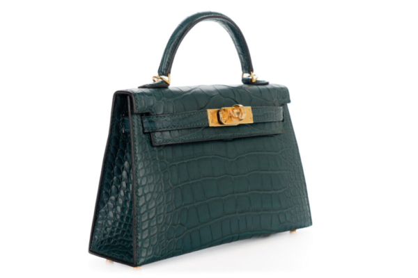 Hermès Mini Kelly Vert Cypres Matte Alligator Gold Hardware - Image 2