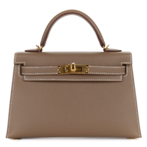 Hermès Mini Kelly Etoupe Epsom Gold Hardware