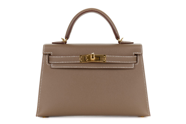 Hermès Mini Kelly Etoupe Epsom Gold Hardware