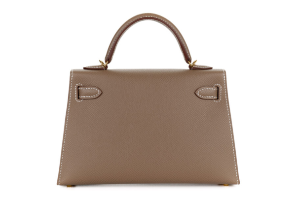 Hermès Mini Kelly Etoupe Epsom Gold Hardware - Image 3